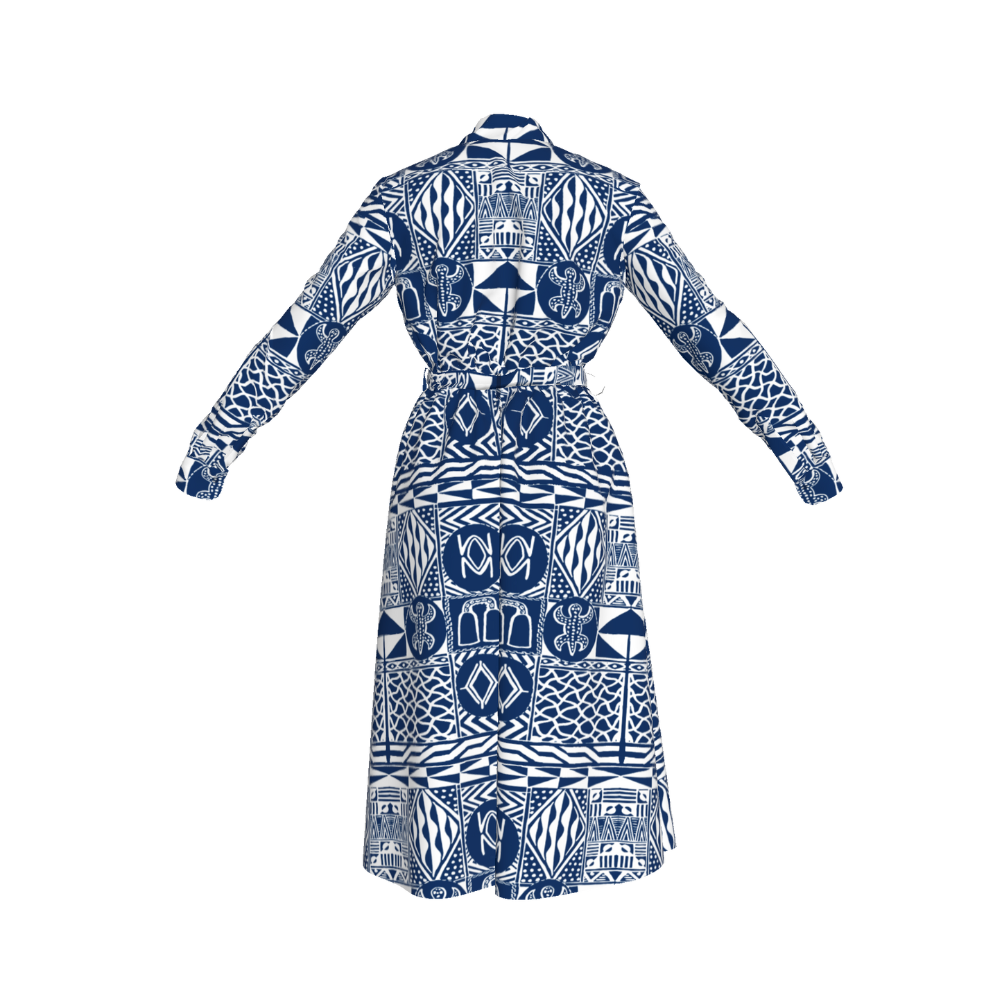 Back view showing flare and structure of the dress