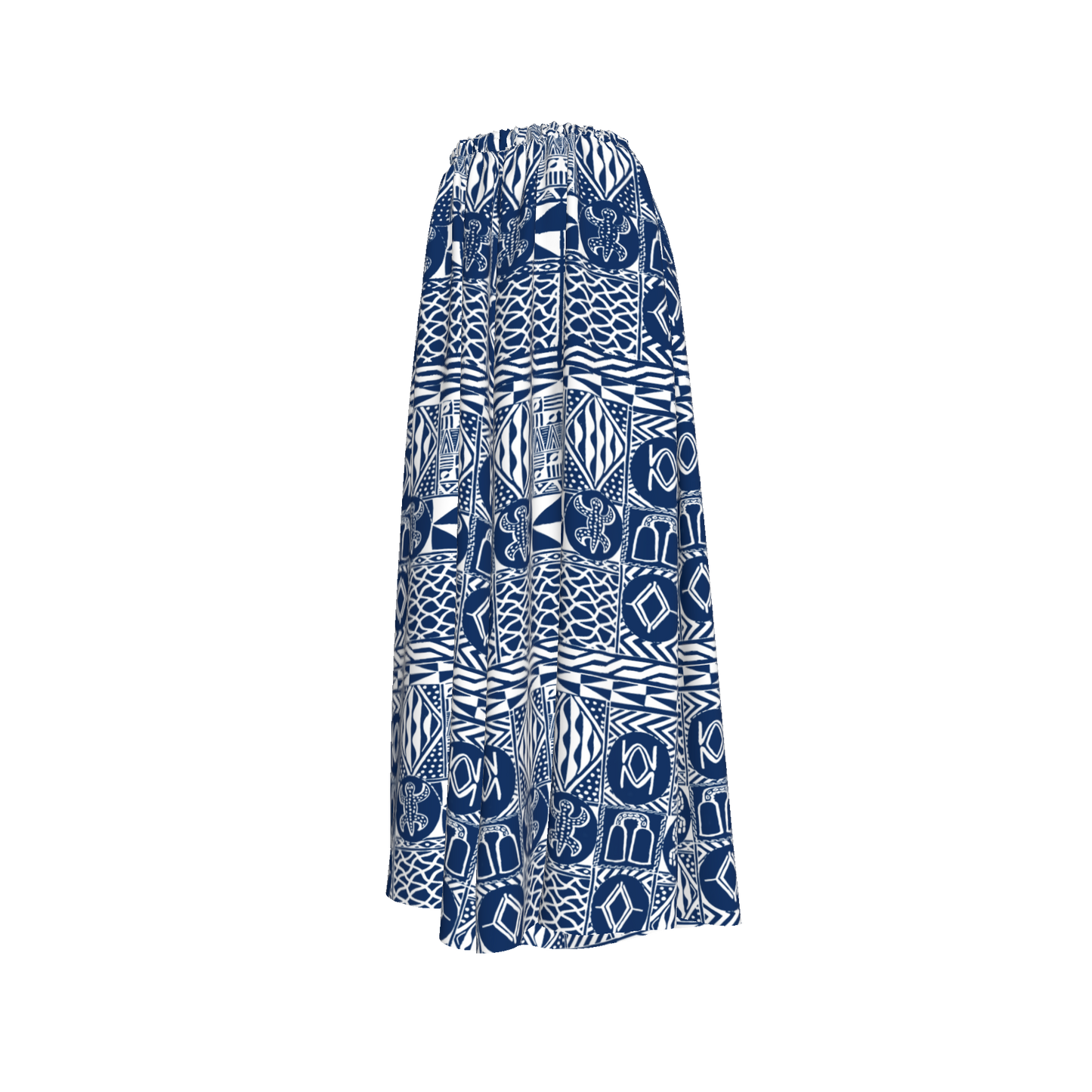 Side view of palazzo pants showing wide-leg drape and cotton texture