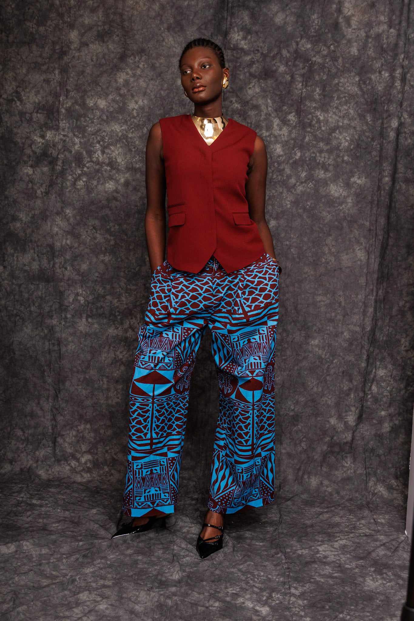 Njapou Burgundy Full Pants