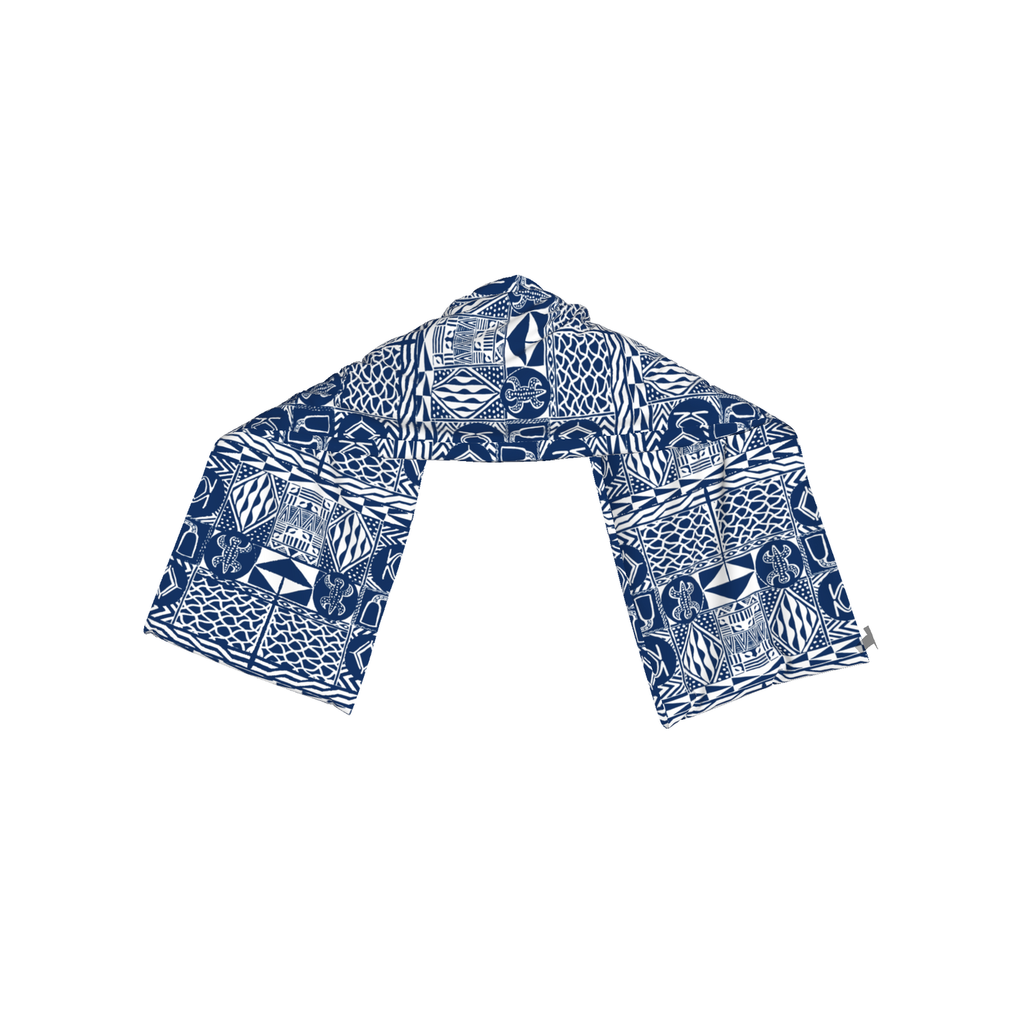 Folded view of scarf emphasizing light drape and pattern edges
