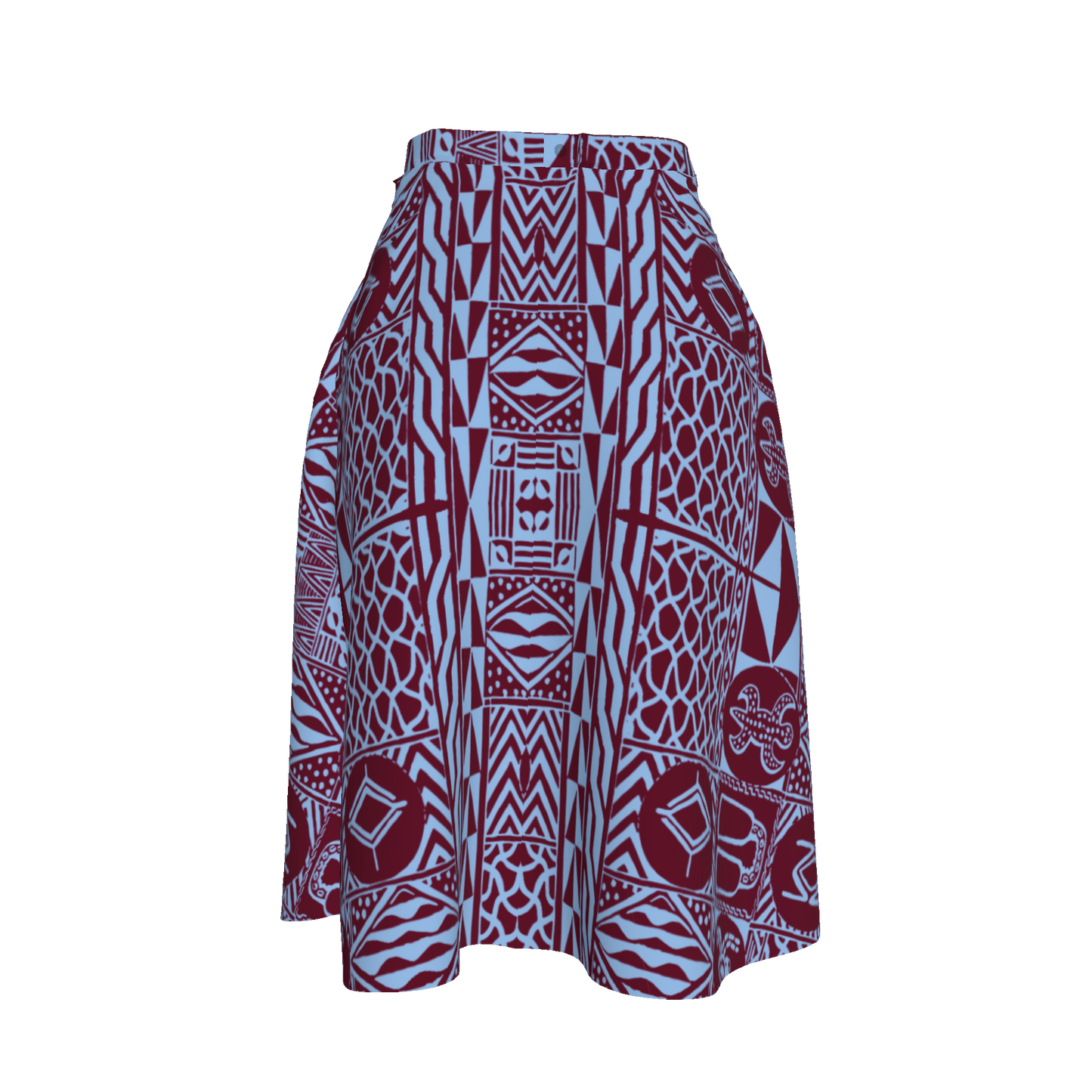 Back view of skirt highlighting waist detail and Tencel drape