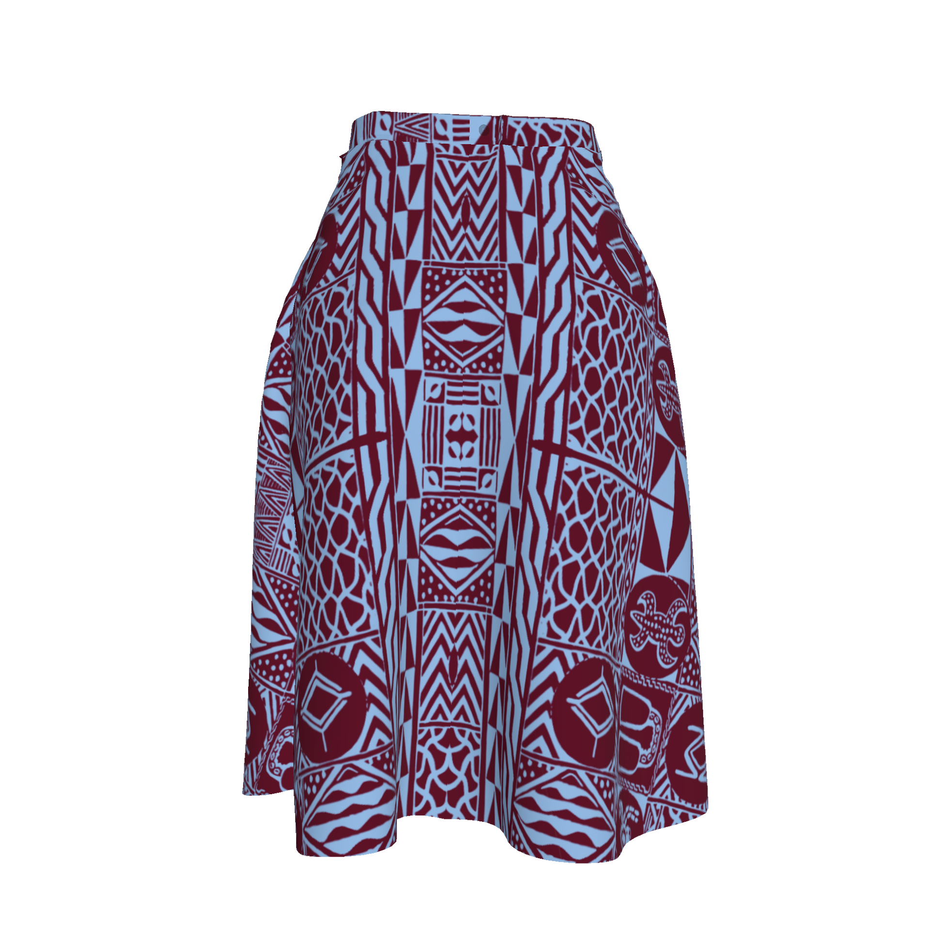 Back view of skirt highlighting waist detail and Tencel drape