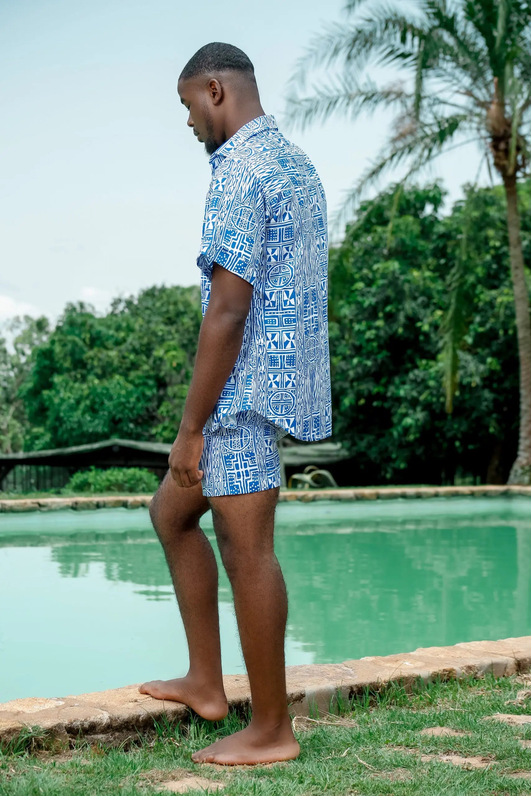 Blue Bami Bermuda set Kibonen