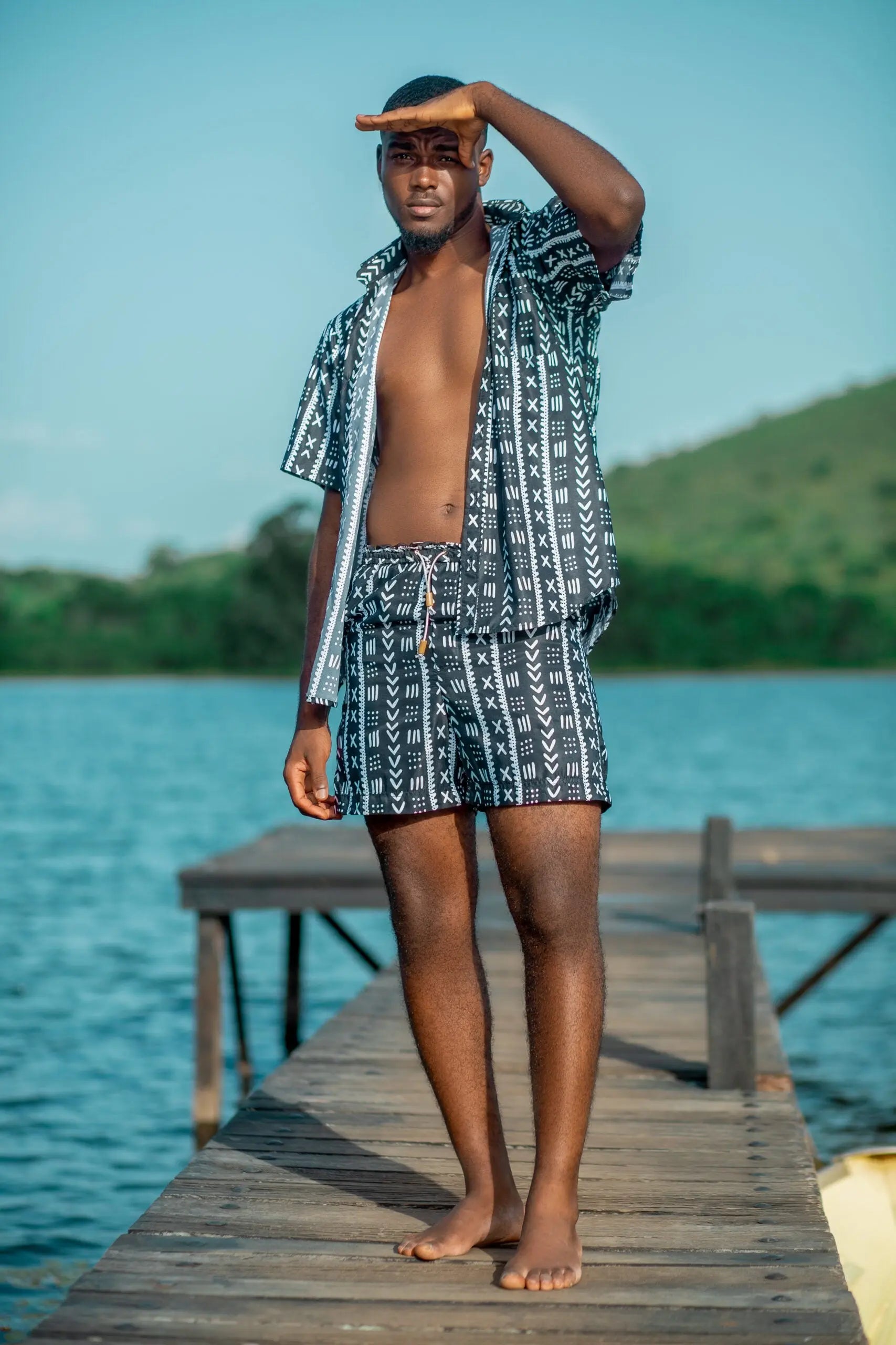 Bogan print Bermuda set Kibonen
