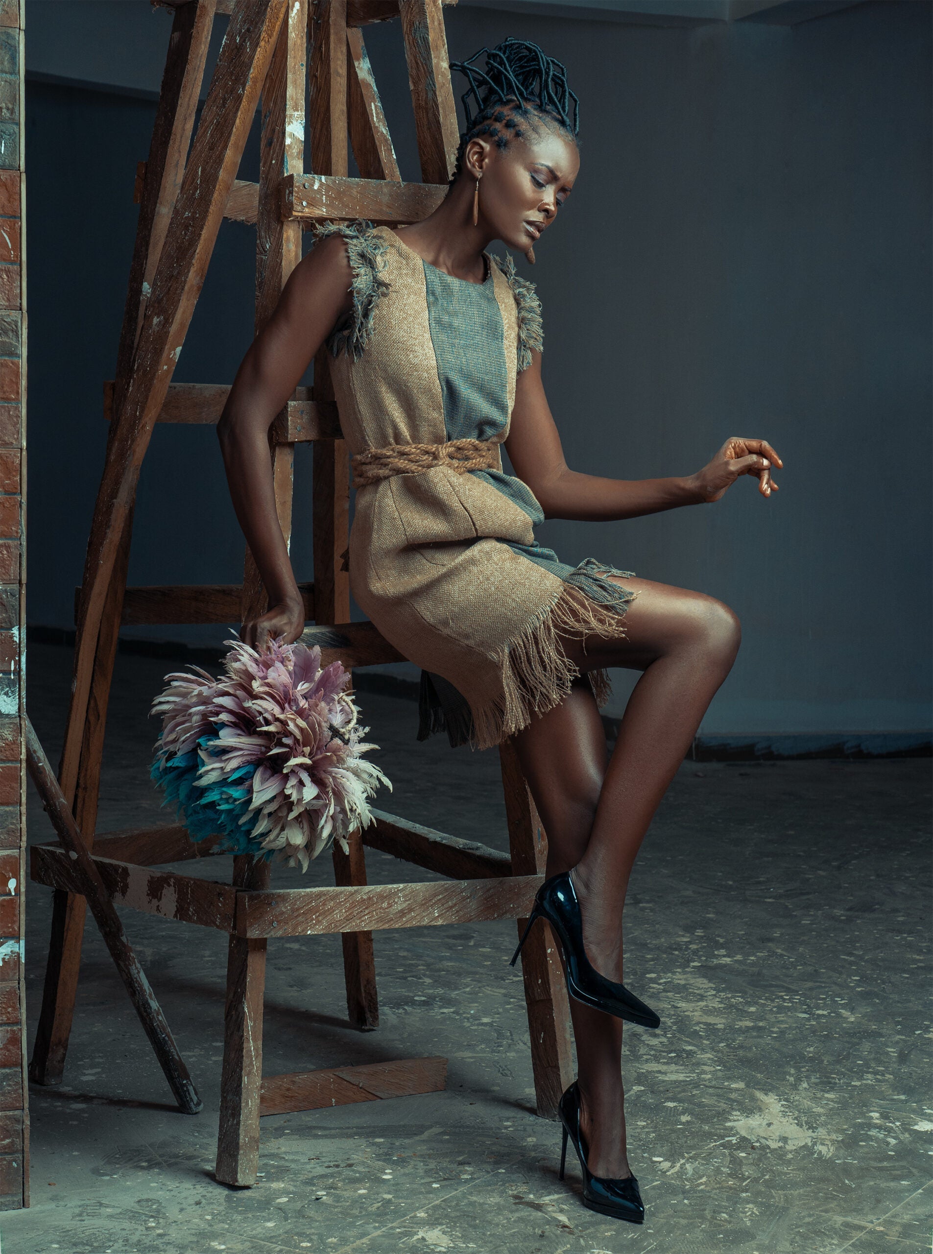 Burlap Sheath Dress Kibonen