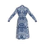 Back view showing flare and structure of the dress