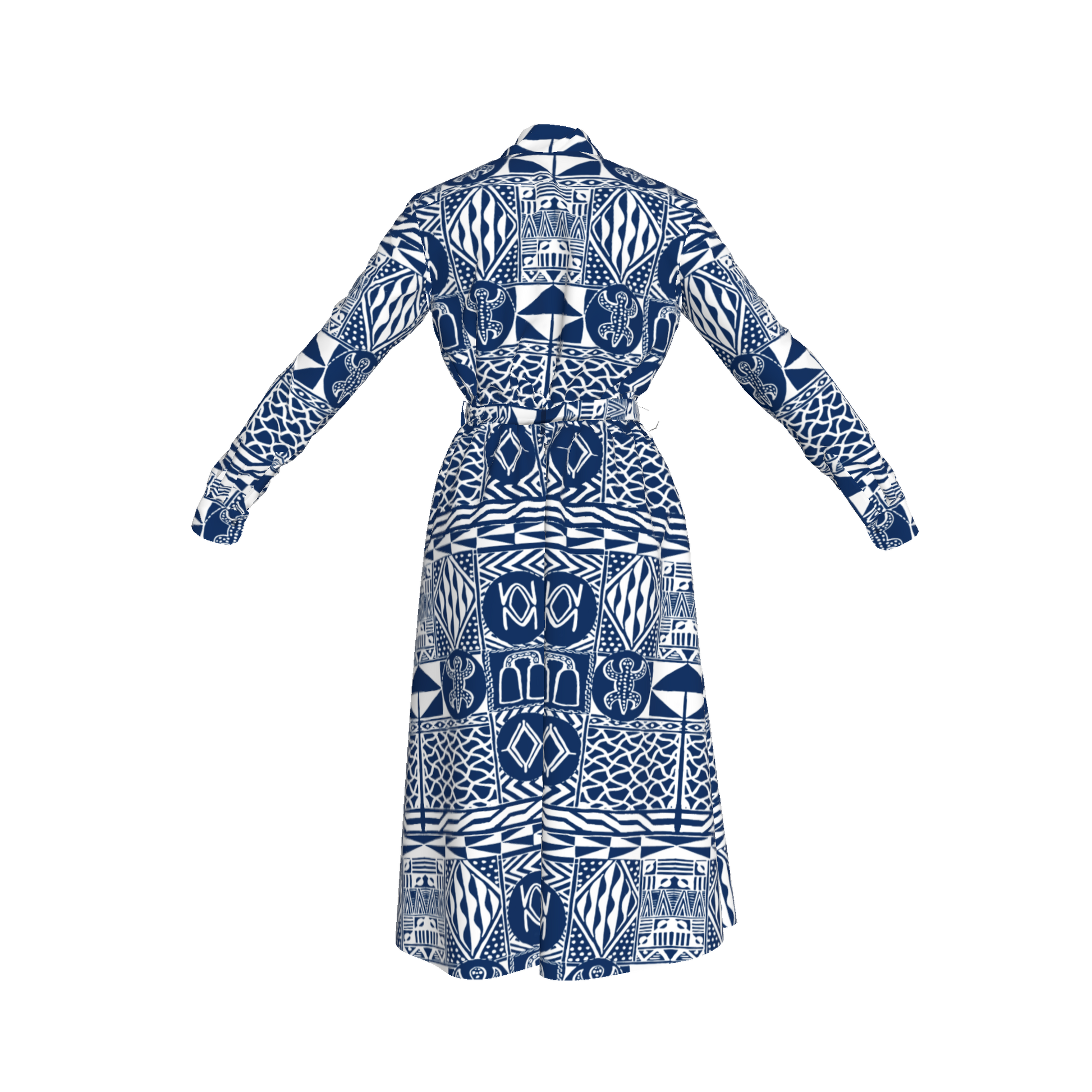 Back view showing flare and structure of the dress