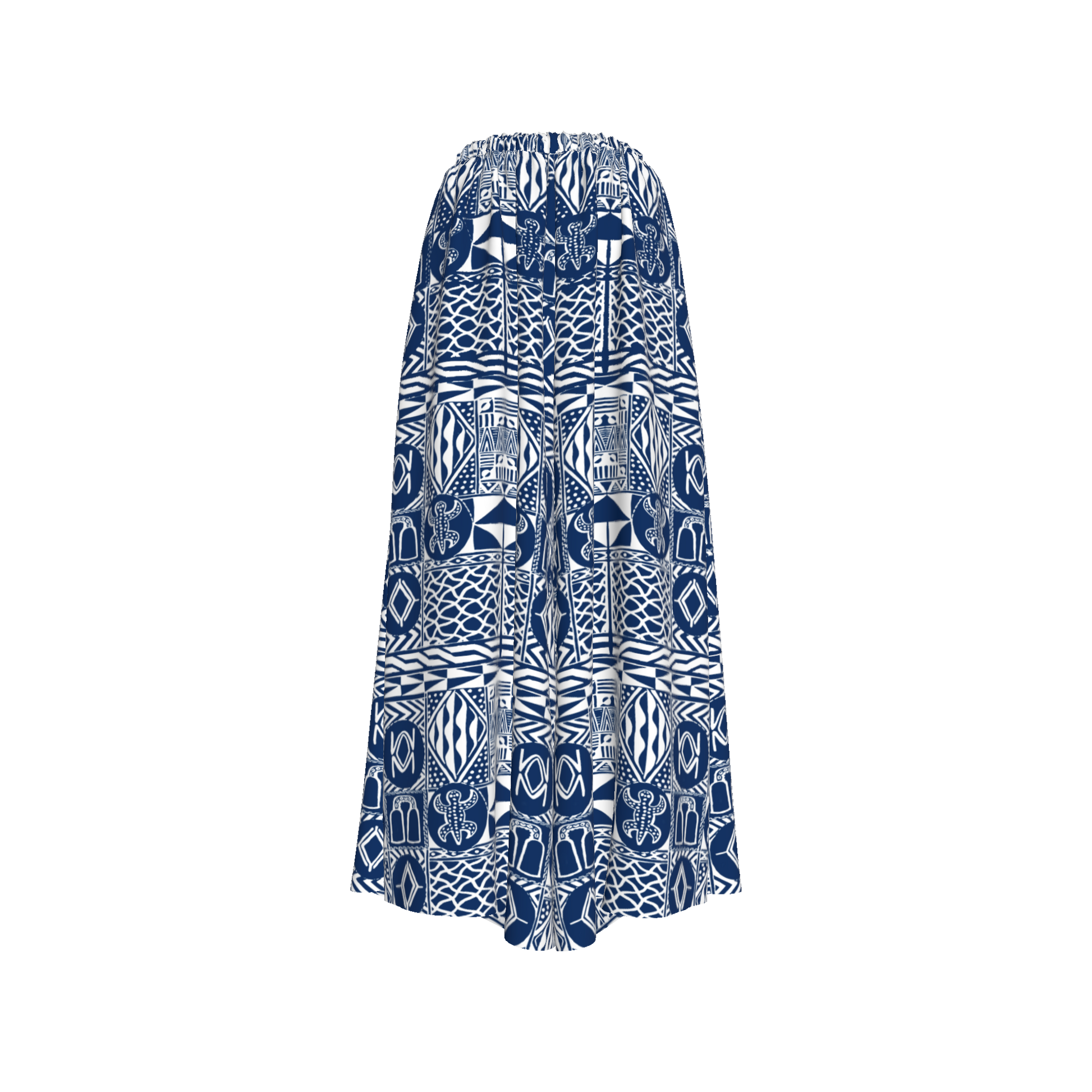 Front view of Fokpi Pants showcasing bold African print