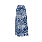 Side view of palazzo pants showing wide-leg drape and cotton texture