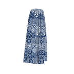 Flat lay of Pima cotton African print pants with flowing leg shape
