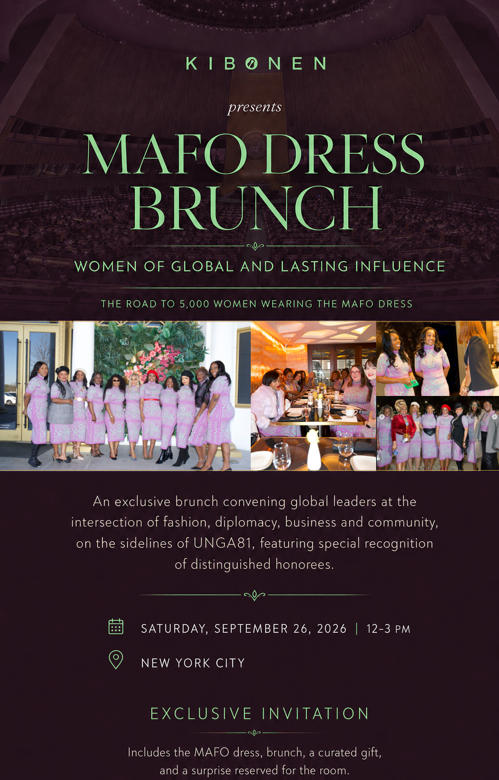 UNGA81 MÄFO Brunch Package + MÄFO Dress + Cocktails + Gift bag