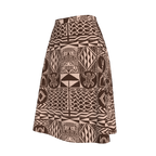 Side view of Tencel circle skirt with structured flow and drape