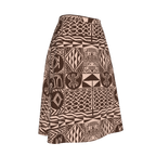 Flat lay of Ngassa Circle Skirt in earthy tones and cultural print
