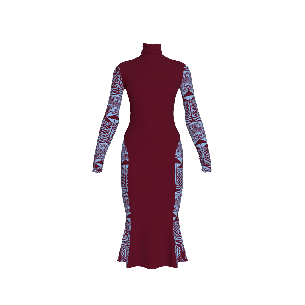 Ngoufa Two Toned Turtle Neck Dress Kibonen
