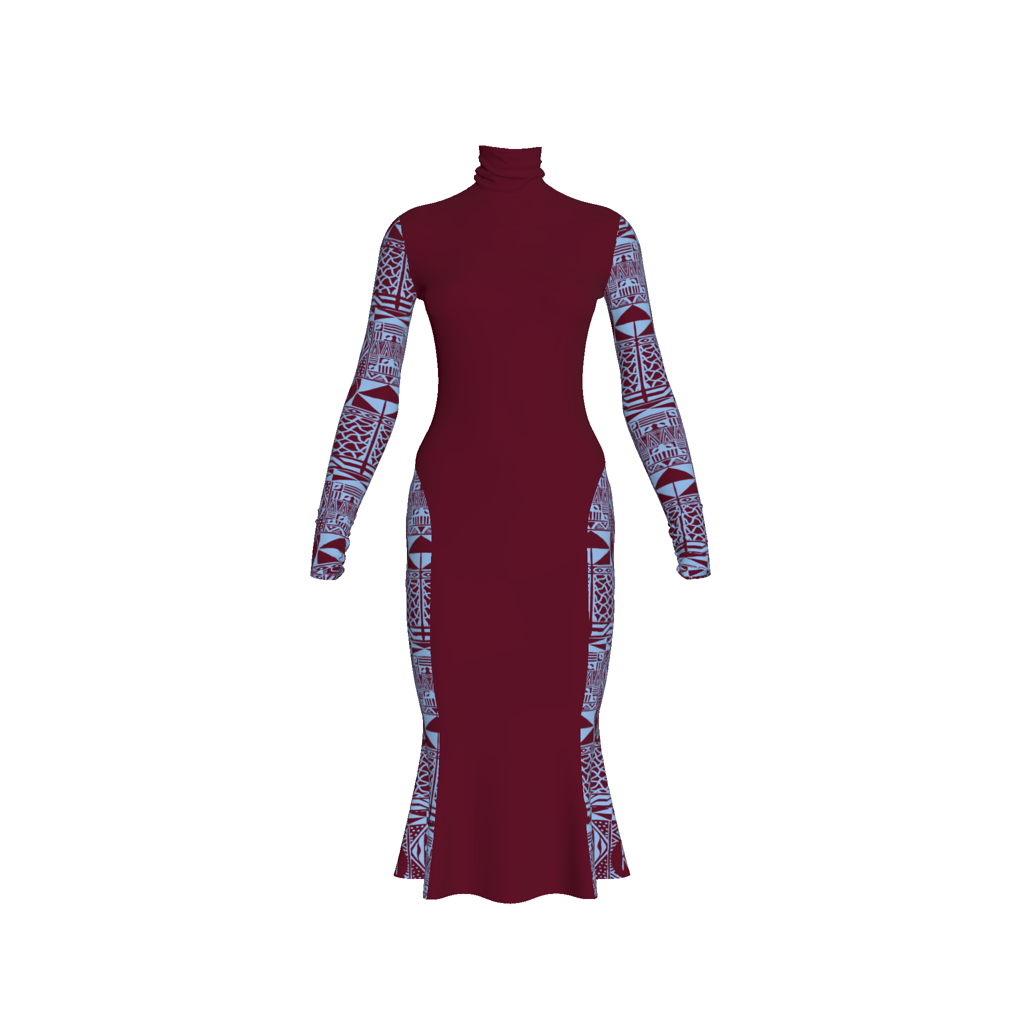 Ngoufa Two Toned Turtle Neck Dress Kibonen