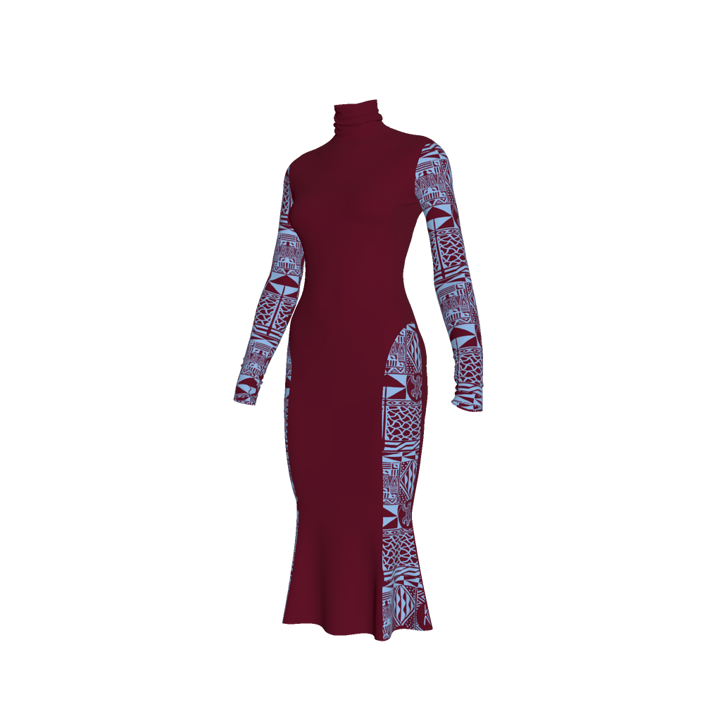 Ngoufa Two Toned Turtle Neck Dress Kibonen