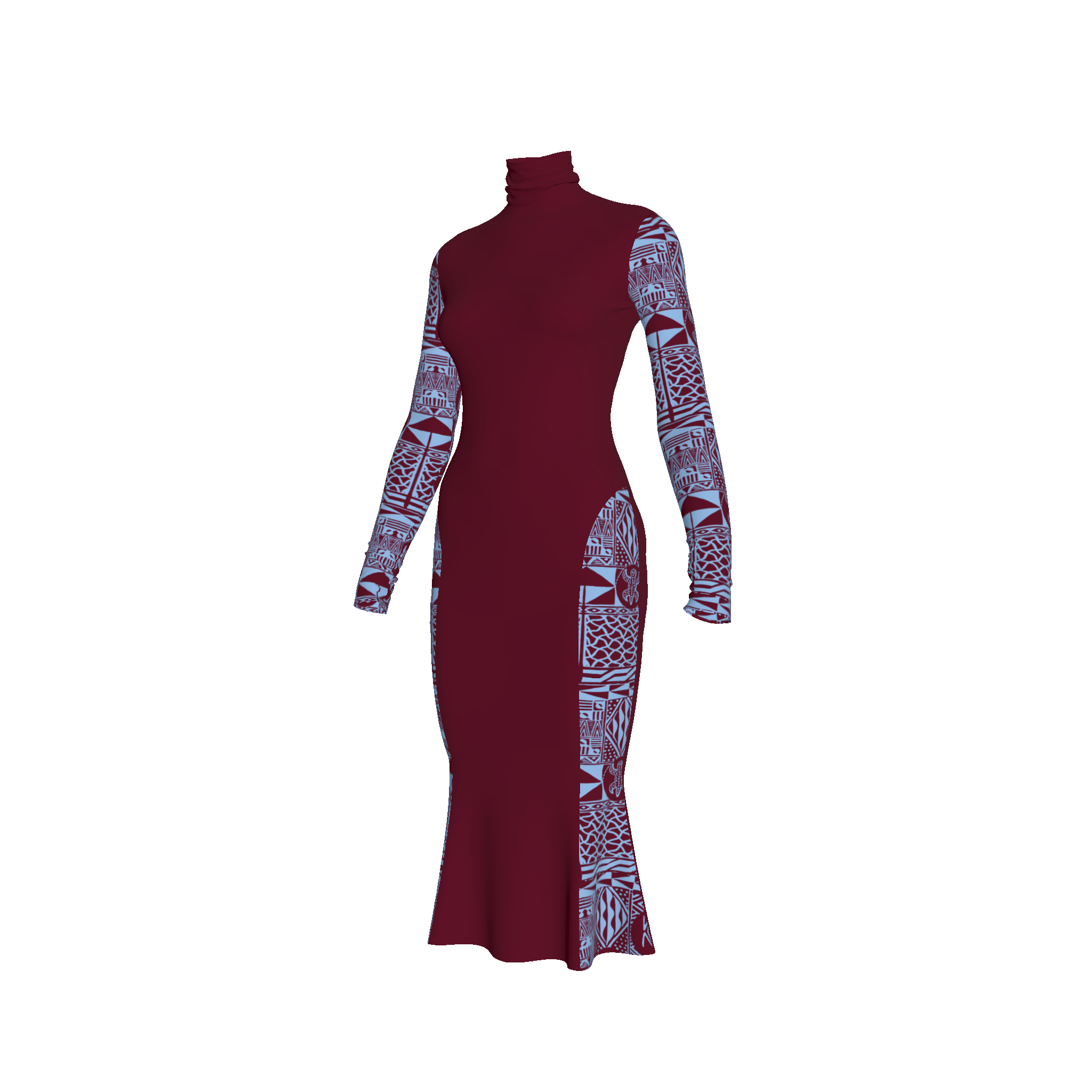 Ngoufa Two Toned Turtle Neck Dress Kibonen