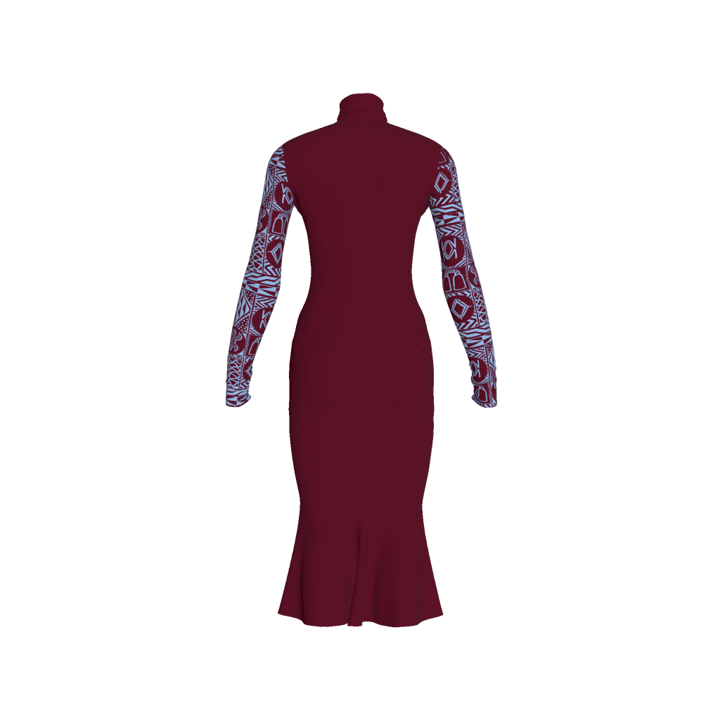 Ngoufa Two Toned Turtle Neck Dress Kibonen