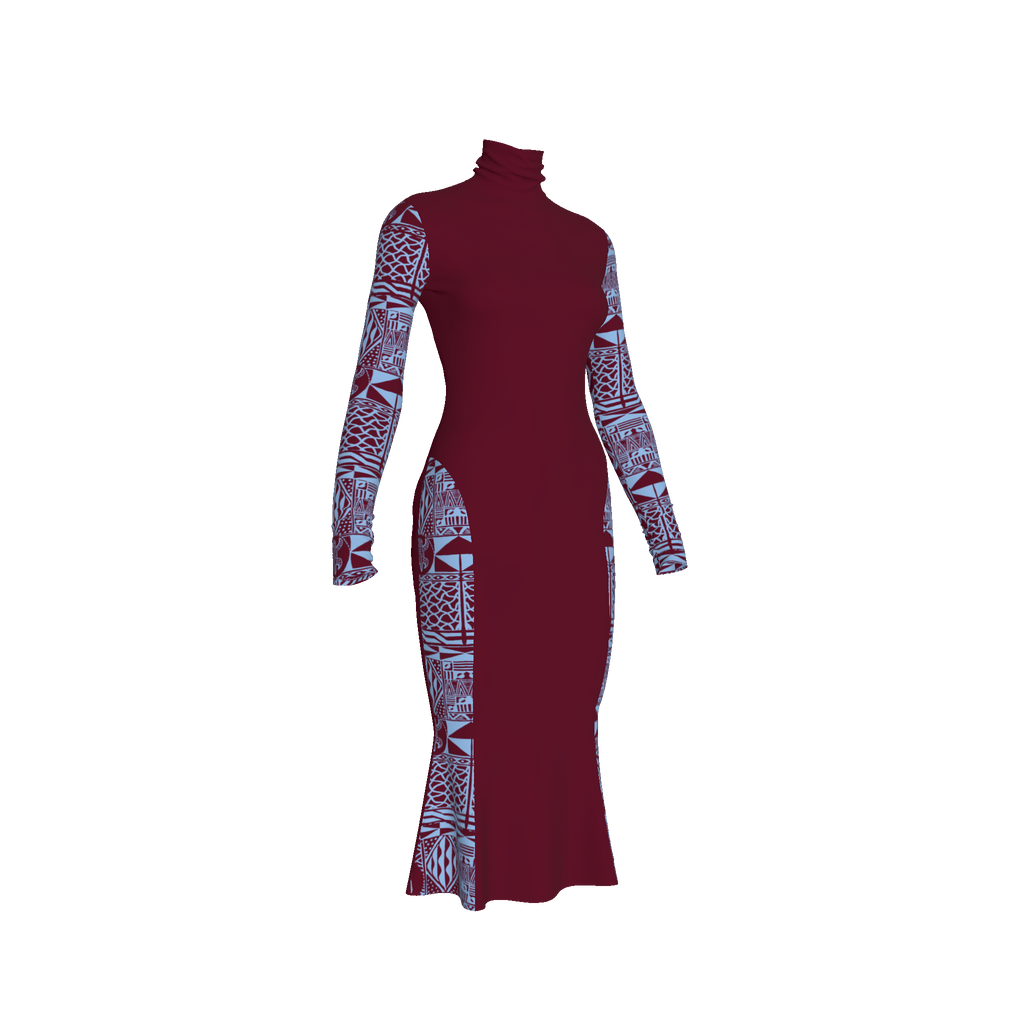 Ngoufa Two Toned Turtle Neck Dress Kibonen