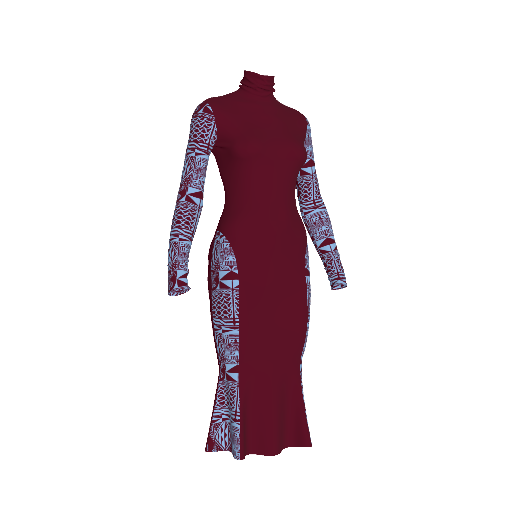 Ngoufa Two Toned Turtle Neck Dress Kibonen