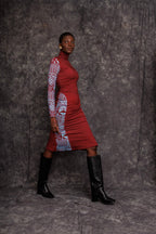 Ngoufa Two Toned Turtle Neck Dress Kibonen