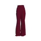 Front view of burgundy wide-leg pants made from cotton-hemp sateen