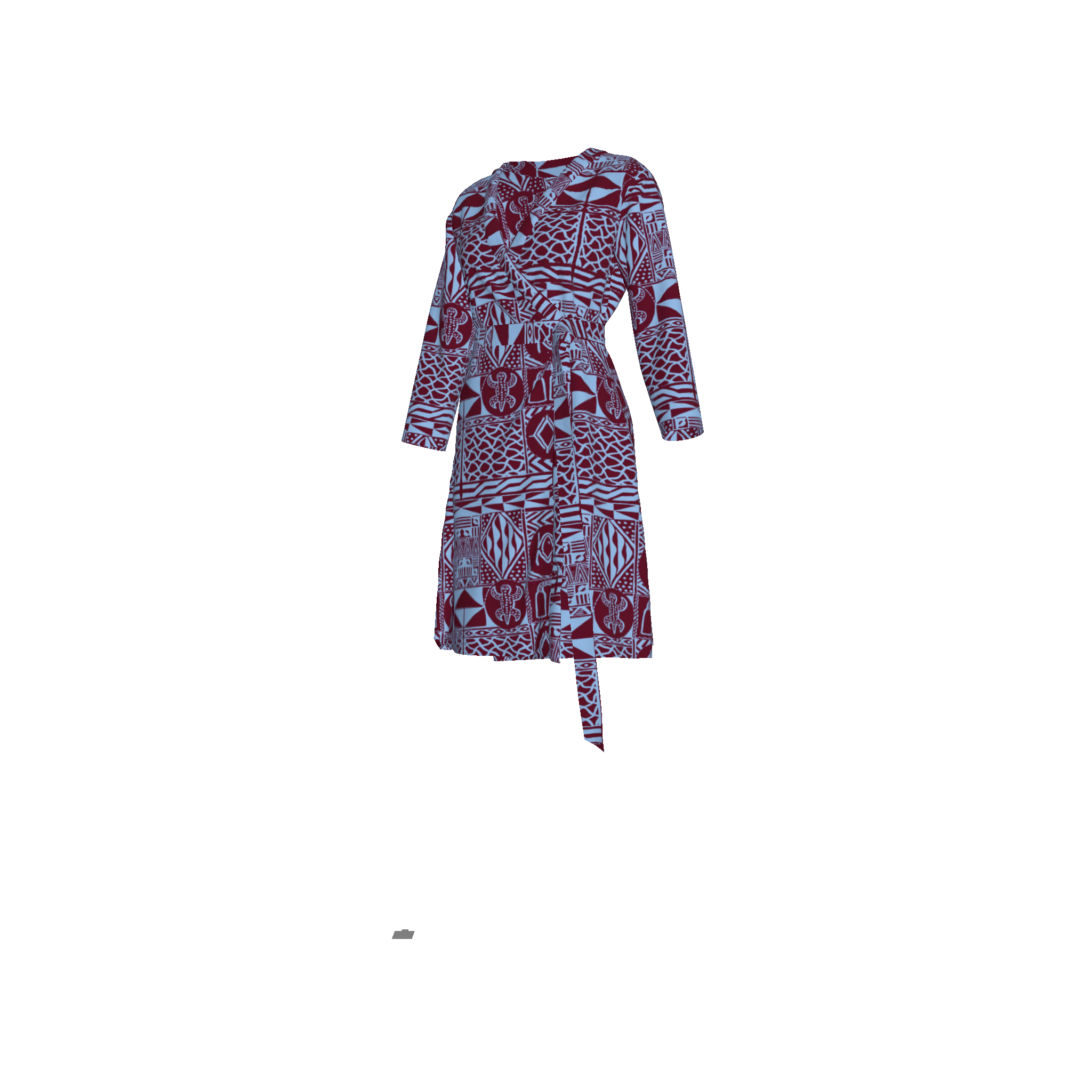 Side view of organic cotton wrap dress with waist tie detail