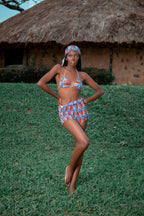 Orange Bami Swim Shorts and bra Kibonen