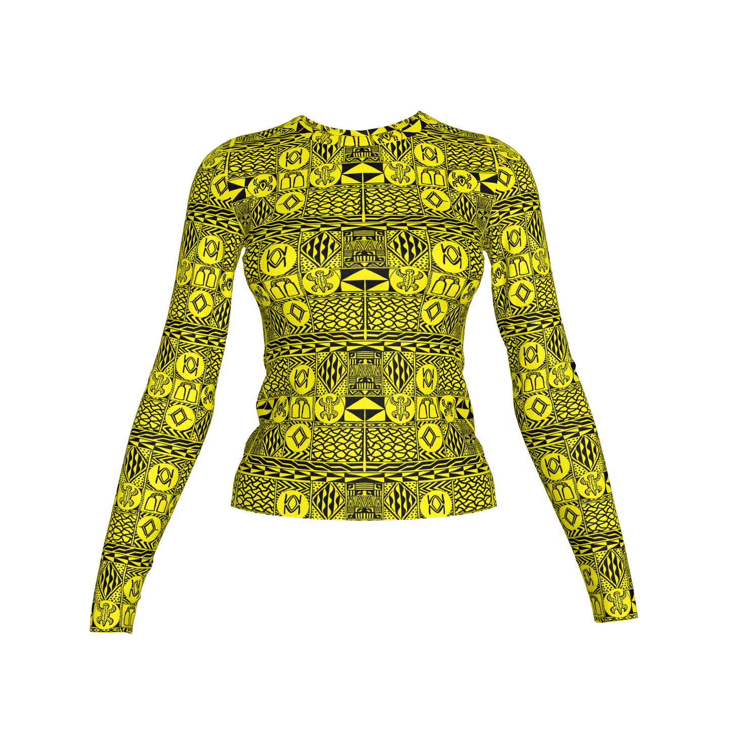 Front view of printed stretch bodice in cotton-spandex jersey