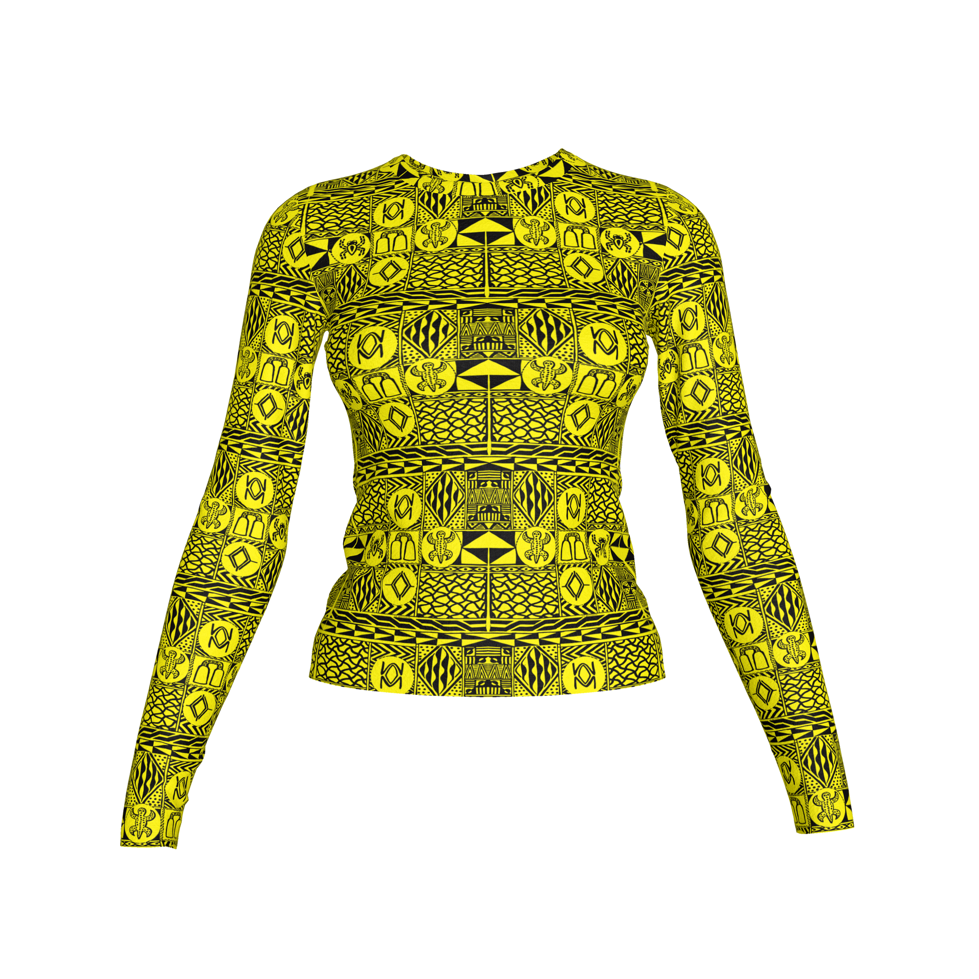 Front view of printed stretch bodice in cotton-spandex jersey
