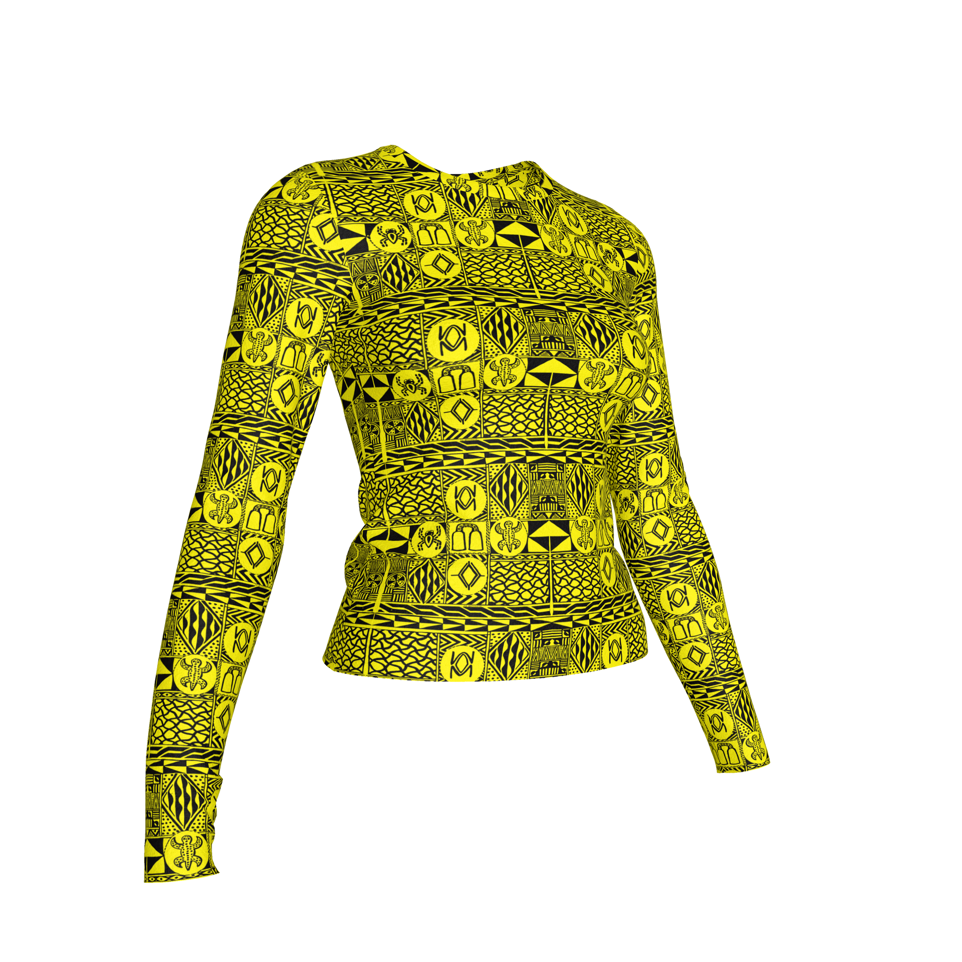 Flat lay of Tata Bodice highlighting lightweight texture and bold pattern
