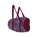 Side angle of organic cotton African print weekender bag