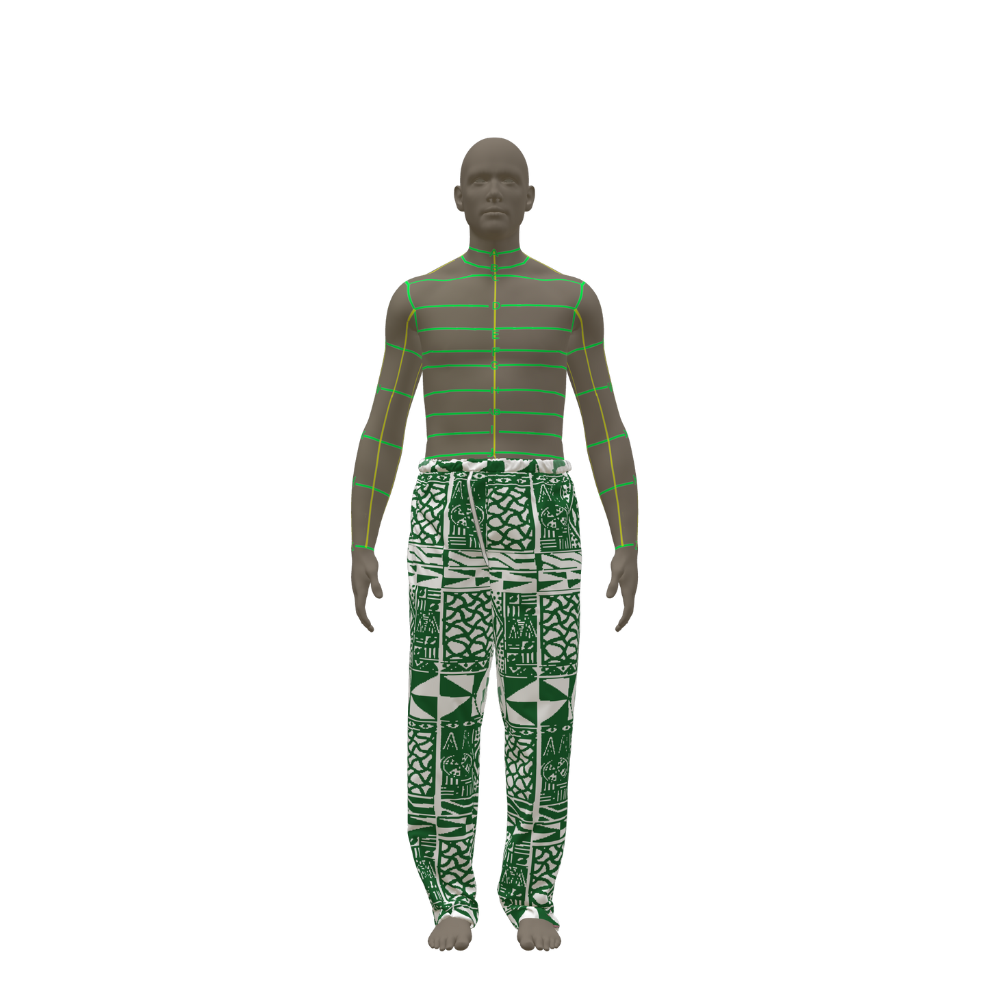 Bami Green Men Holiday Pajamas Pants